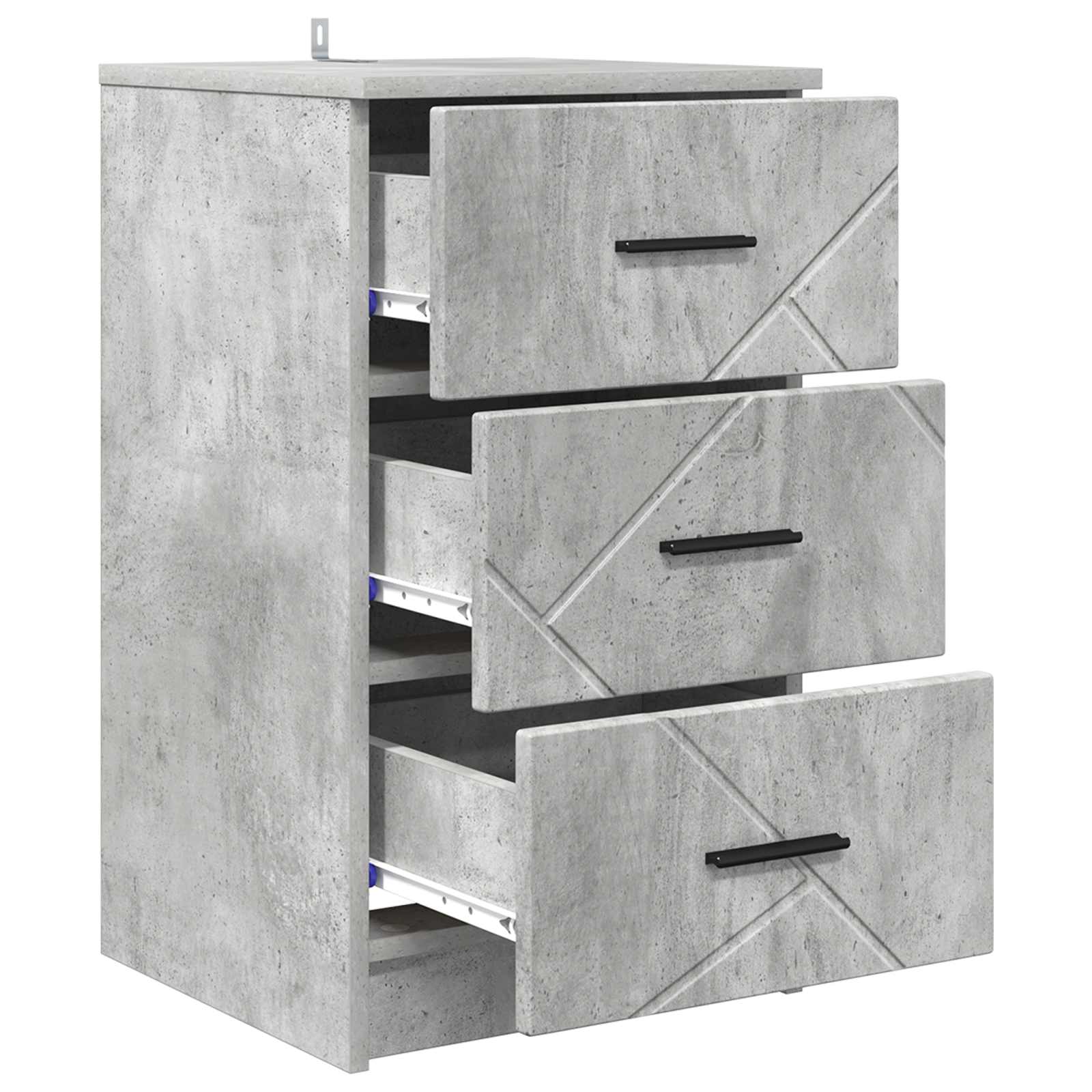 Armadio da Notte con cassetto Grigio cemento 38 x 38 x 66 cm | homemem39