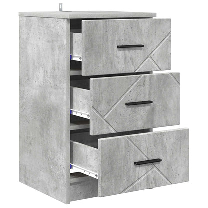 Armadio da Notte con cassetto Grigio cemento 38 x 38 x 66 cm | homemem39