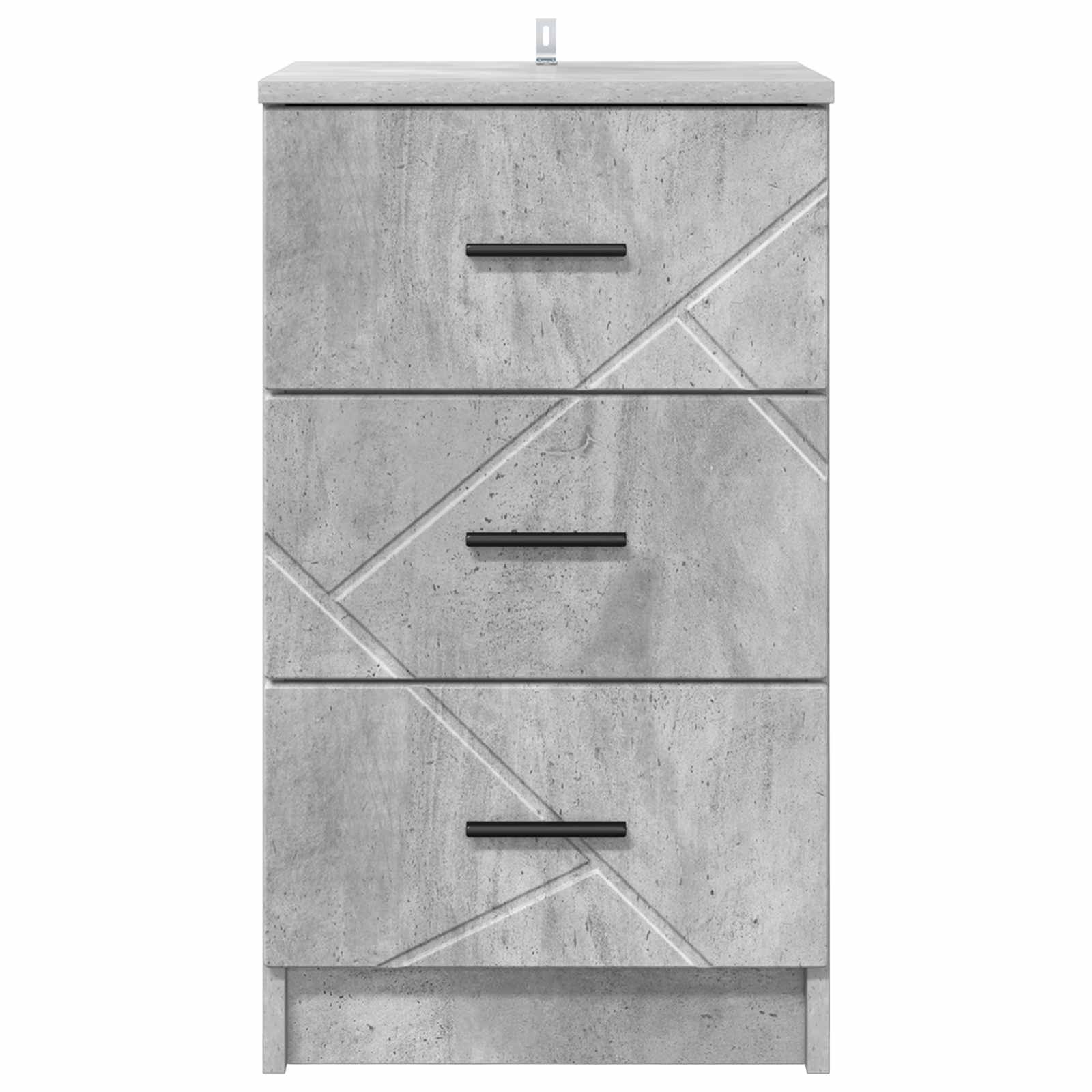 Armadio da Notte con cassetto Grigio cemento 38 x 38 x 66 cm | homemem39