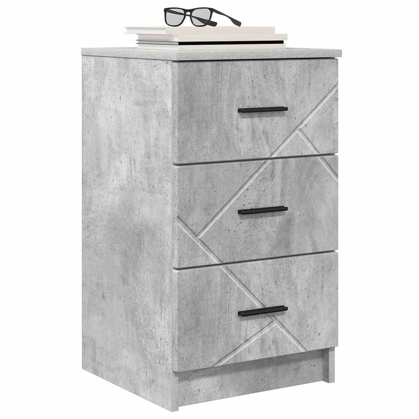 Armadio da Notte con cassetto Grigio cemento 38 x 38 x 66 cm | homemem39