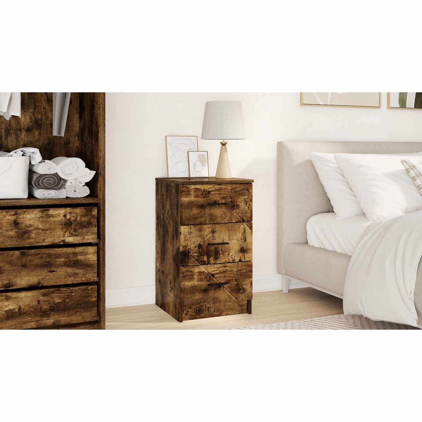 Armadio da Notte Rovere fumo 38 x 38 x 66 cm Legno multistrato