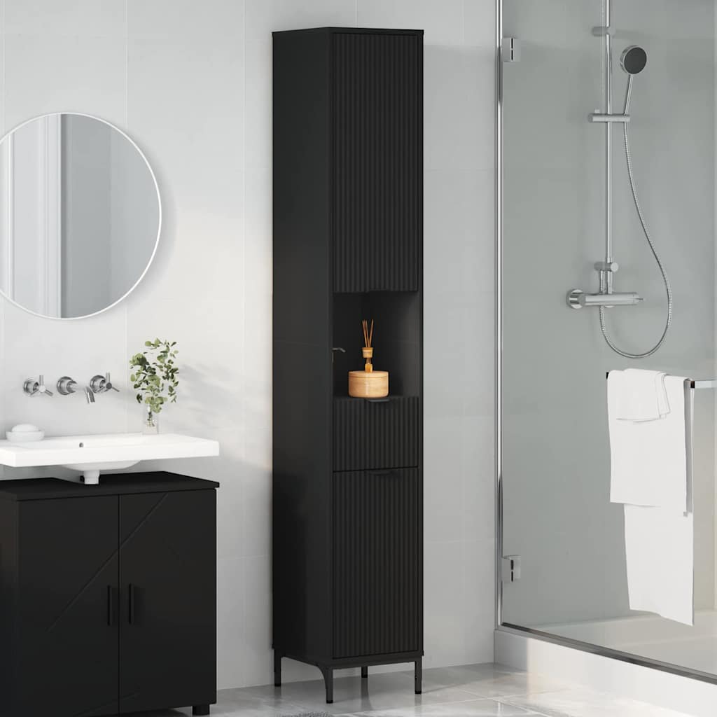 Mobile da Bagno Nero 31,5 x 33 x 190 cm | homemem39