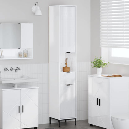Mobile da Bagno Bianco Lucido 31,5 x 33 x 190 cm | homemem39