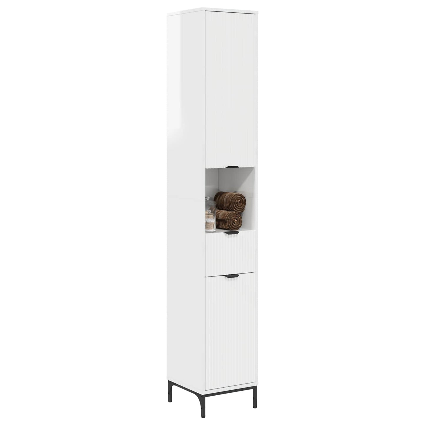 Mobile da Bagno Bianco Lucido 31,5 x 33 x 190 cm | homemem39