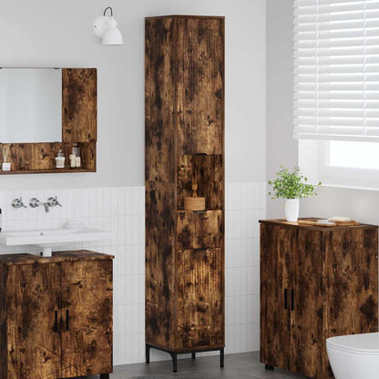 Mobile da Bagno con cassetto Rovere fumé 31,5 x 33 x 190 cm