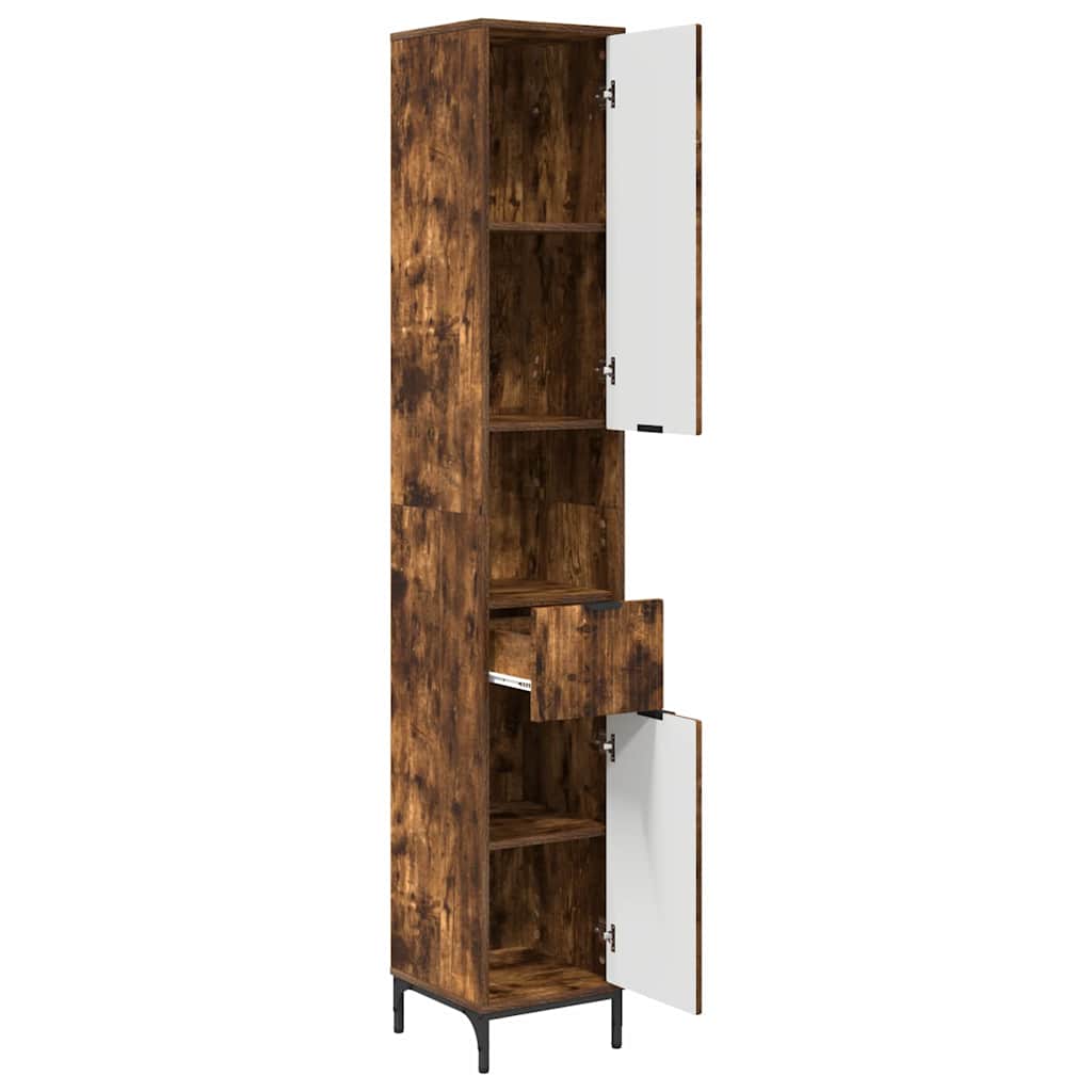 Mobile da Bagno con cassetto Rovere fumé 31,5 x 33 x 190 cm | homemem39