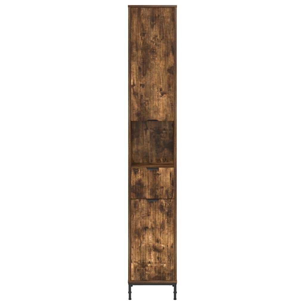 Mobile da Bagno con cassetto Rovere fumé 31,5 x 33 x 190 cm
