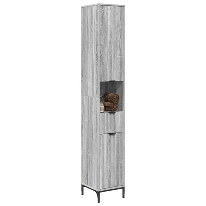 Mobile da Bagno con cassetto Grigio Sonoma 31,5 x 33 x 190 cm | homemem39