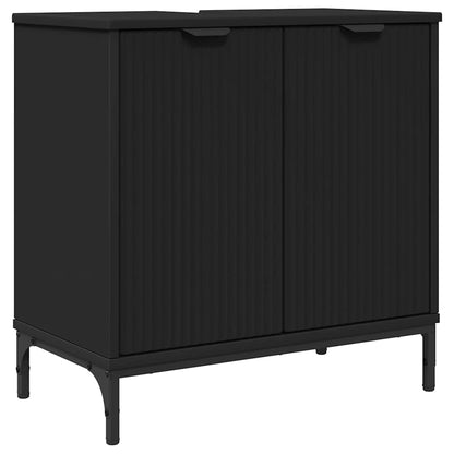 Armadio per Lavabo da Bagno Nero 60,5 x 33,5 x 61 cm | homemem39