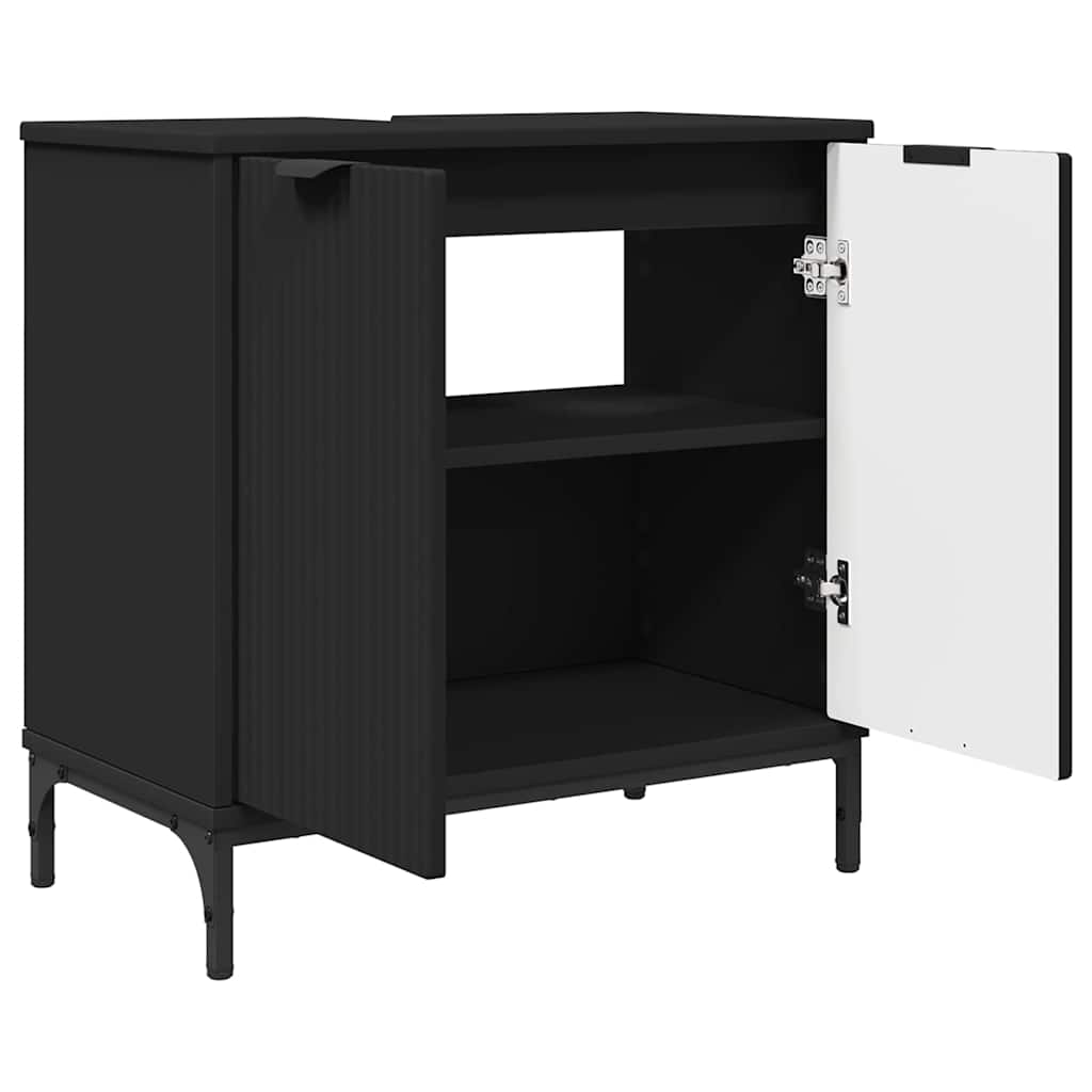 Armadio per Lavabo da Bagno Nero 60,5 x 33,5 x 61 cm | homemem39
