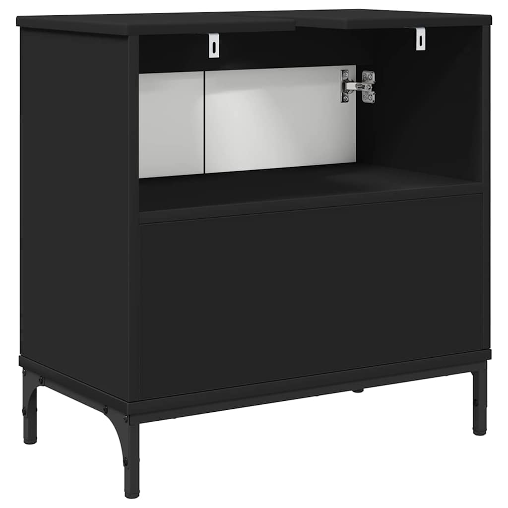 Armadio per Lavabo da Bagno Nero 60,5 x 33,5 x 61 cm | homemem39
