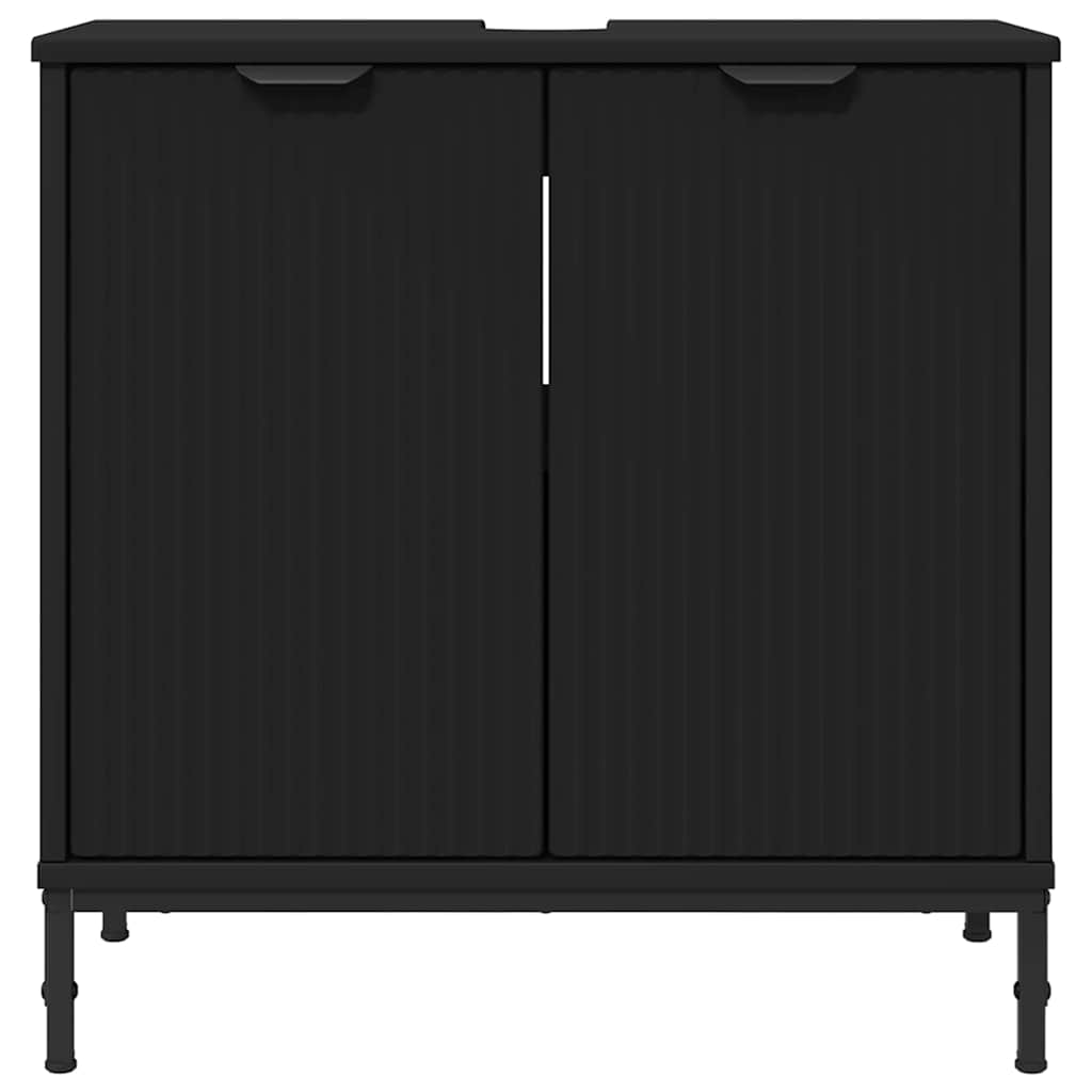 Armadio per Lavabo da Bagno Nero 60,5 x 33,5 x 61 cm | homemem39