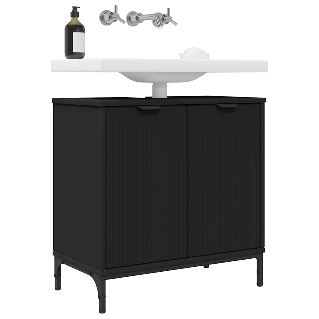 Armadio per Lavabo da Bagno Nero 60,5 x 33,5 x 61 cm | homemem39