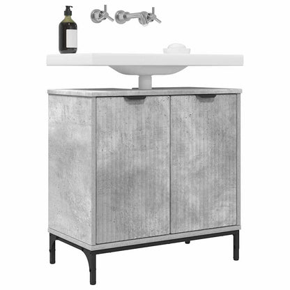 Armadio per Lavabo da Bagno Grigio cemento 60,5 x 33,5 x 61 cm