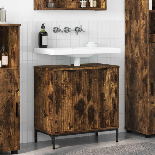 Armadio per Lavabo da Bagno Rovere fumé 60,5 x 33,5 x 61 cm