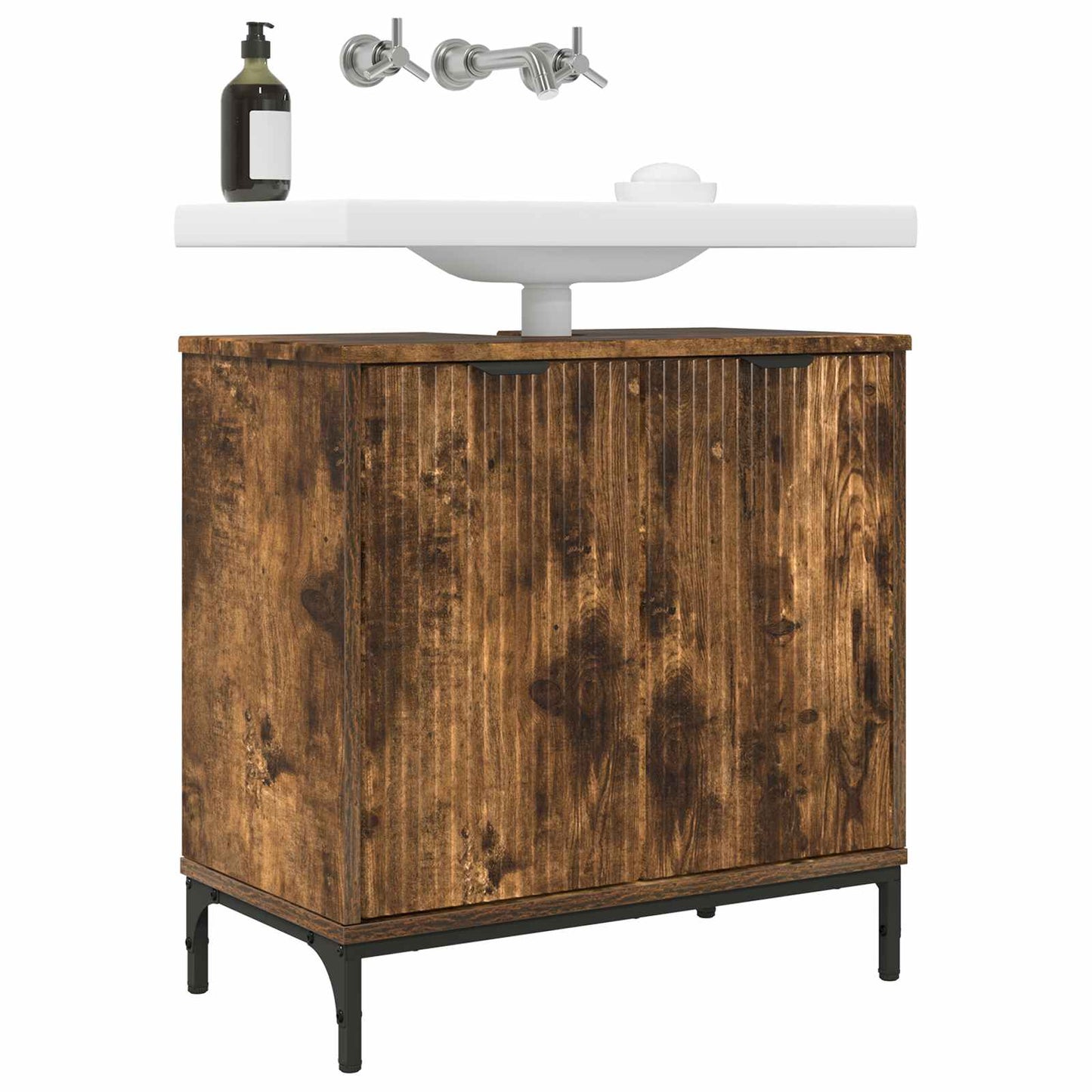 Armadio per Lavabo da Bagno Rovere fumé 60,5 x 33,5 x 61 cm