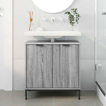 Armadio per Lavabo da Bagno Grigio Sonoma 60,5 x 33,5 x 61 cm | homemem39