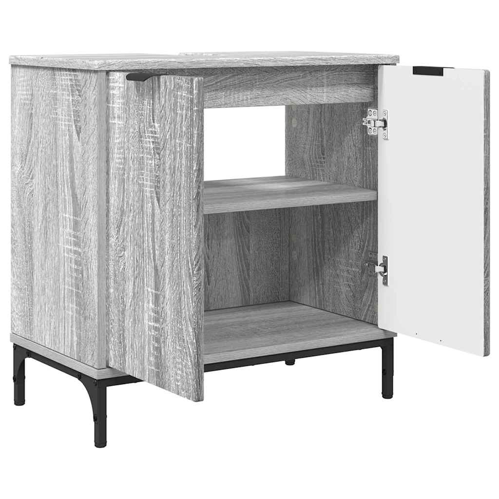 Armadio per Lavabo da Bagno Grigio Sonoma 60,5 x 33,5 x 61 cm | homemem39