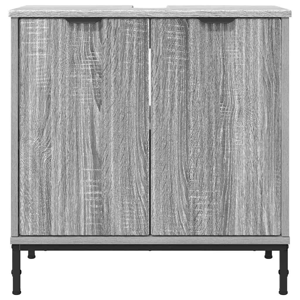Armadio per Lavabo da Bagno Grigio Sonoma 60,5 x 33,5 x 61 cm | homemem39