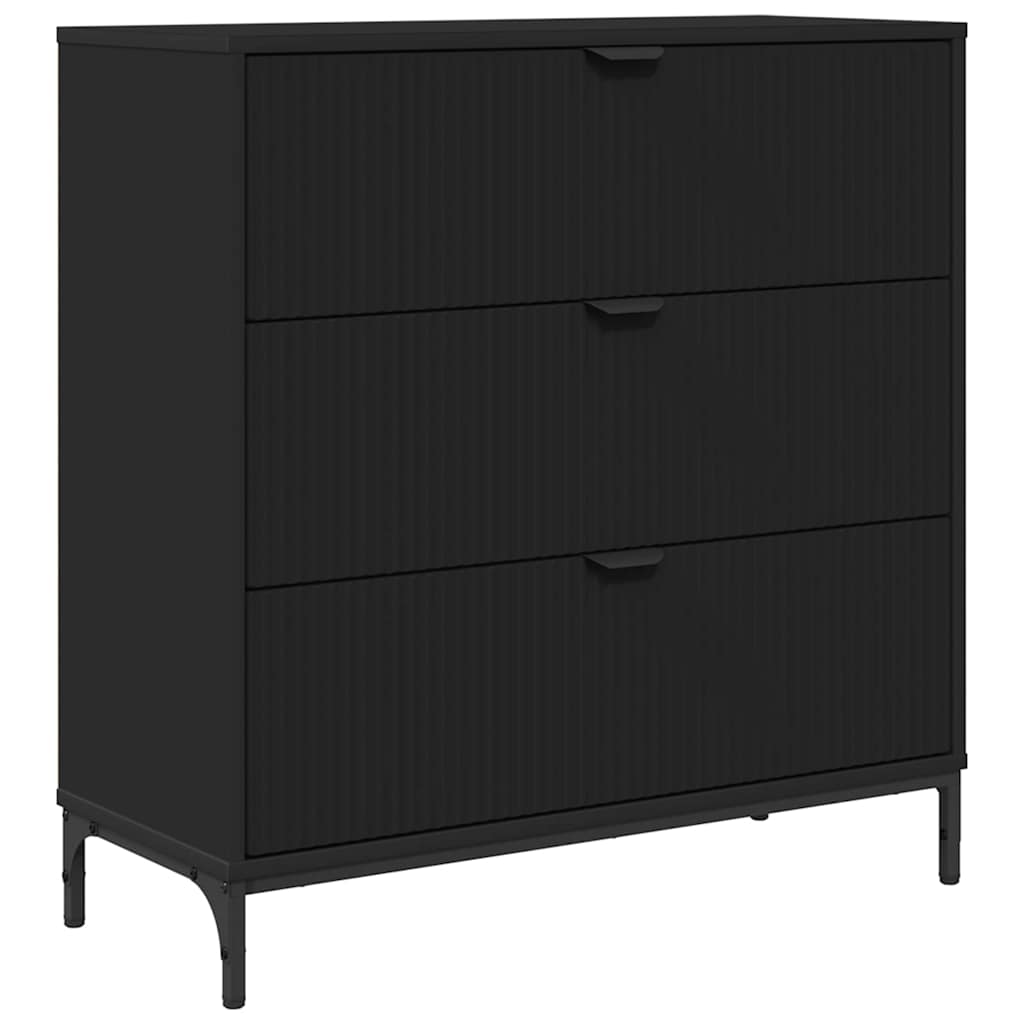 Credenza con cassetto Nero 79.5 x 33 x 82 cm Legno multistrato