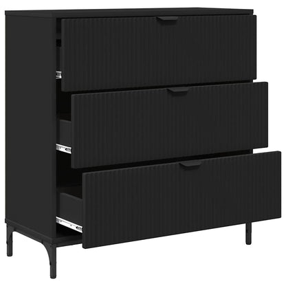 Credenza con cassetto Nero 79.5 x 33 x 82 cm Legno multistrato