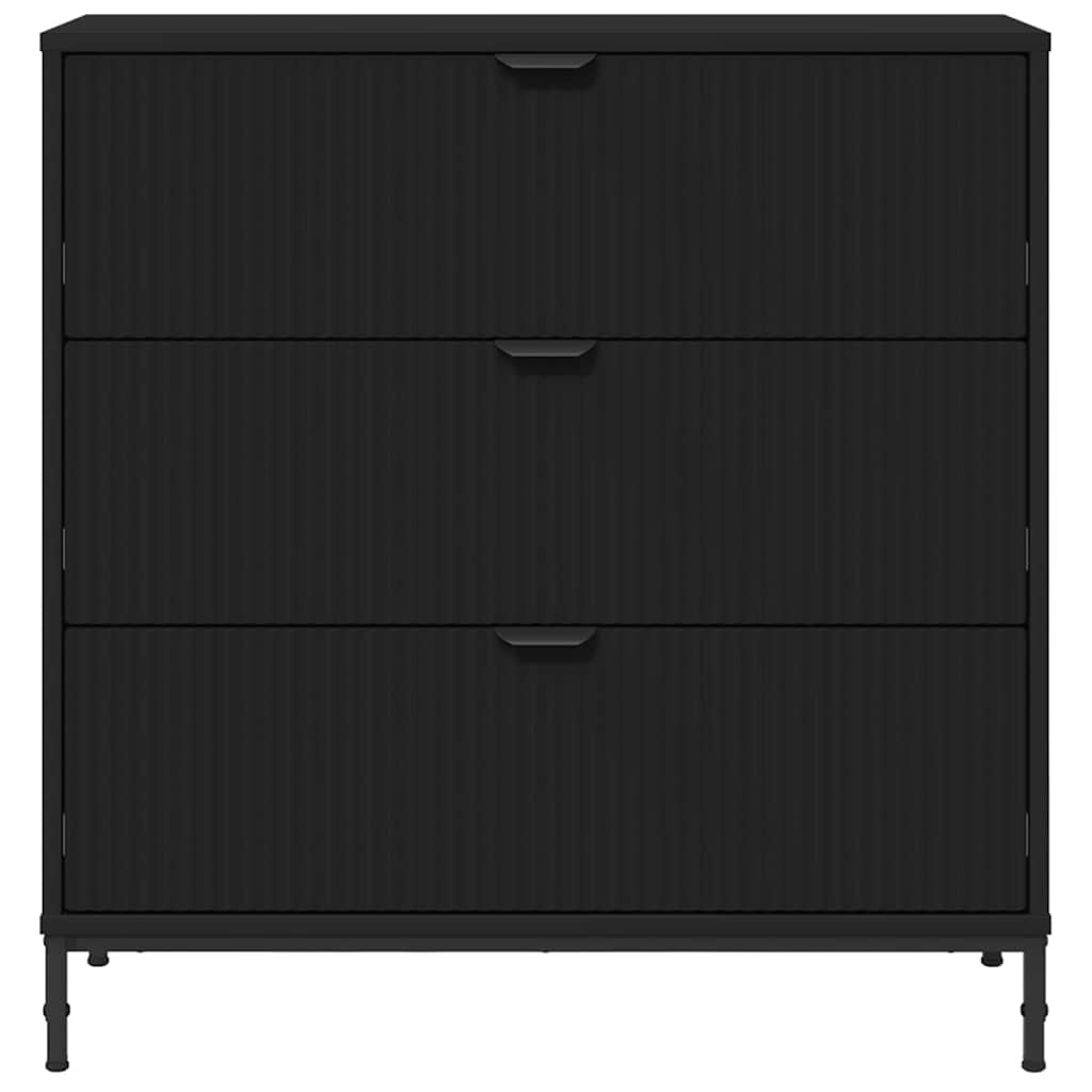 Credenza con cassetto Nero 79.5 x 33 x 82 cm Legno multistrato