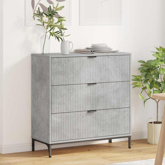 Credenza Grigio cemento 79.5 x 33 x 82 cm Legno multistrato
