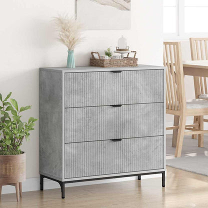 Credenza Grigio cemento 79.5 x 33 x 82 cm Legno multistrato
