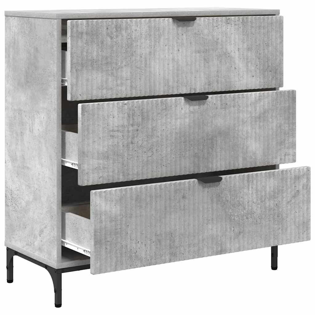 Credenza Grigio cemento 79.5 x 33 x 82 cm Legno multistrato