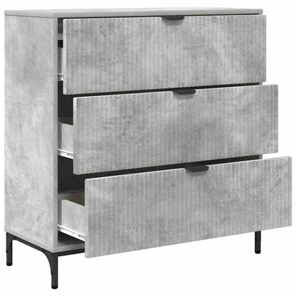 Credenza Grigio cemento 79.5 x 33 x 82 cm Legno multistrato