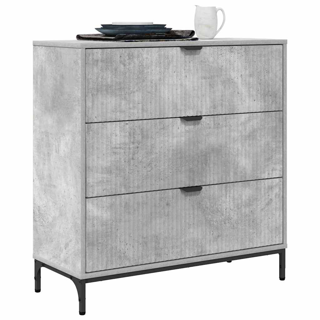 Credenza Grigio cemento 79.5 x 33 x 82 cm Legno multistrato