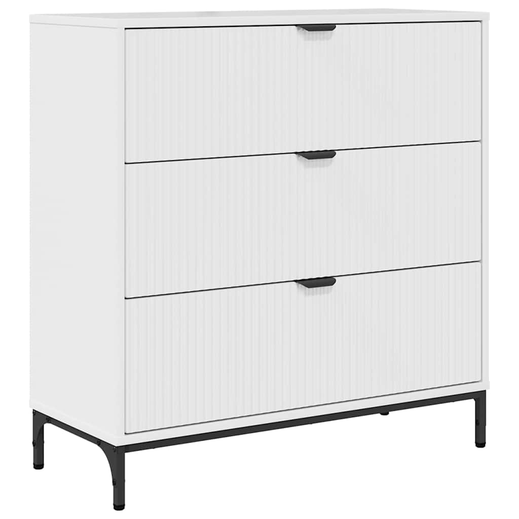 Credenza Bianco lucido 79.5 x 33 x 82 cm Legno multistrato