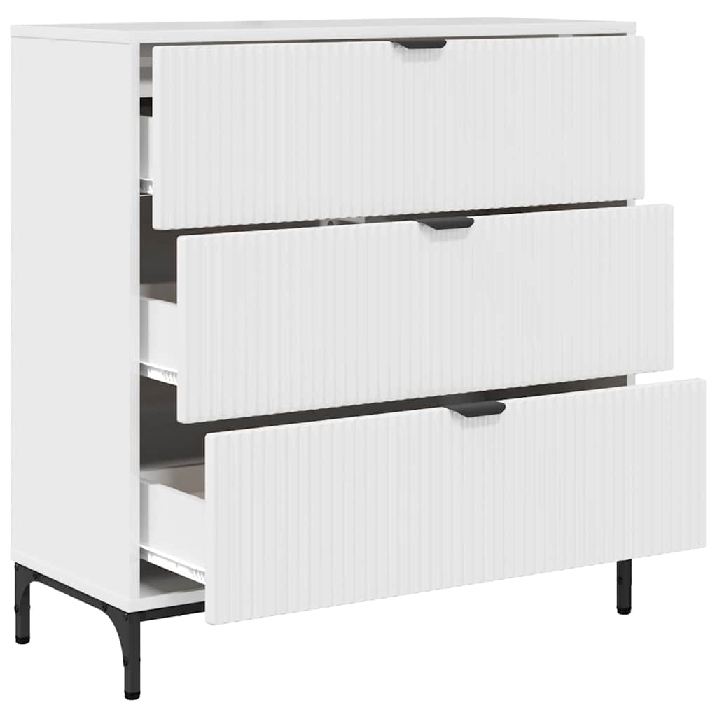 Credenza Bianco lucido 79.5 x 33 x 82 cm Legno multistrato