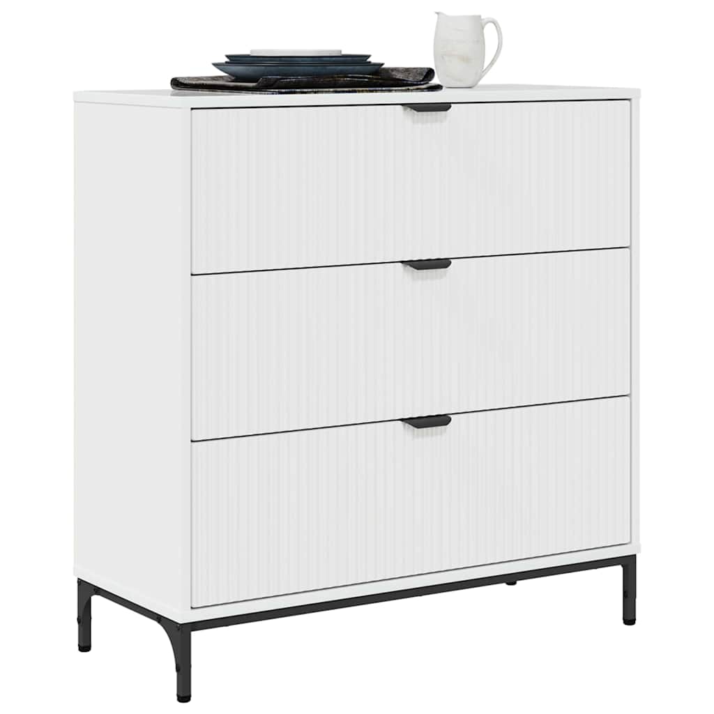 Credenza Bianco lucido 79.5 x 33 x 82 cm Legno multistrato