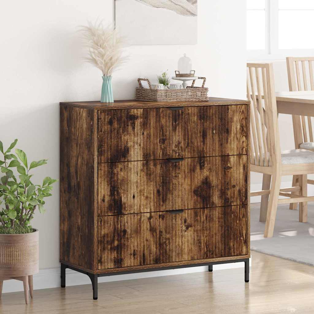 Credenza Rovere fumo 79.5 x 33 x 82 cm Legno multistrato