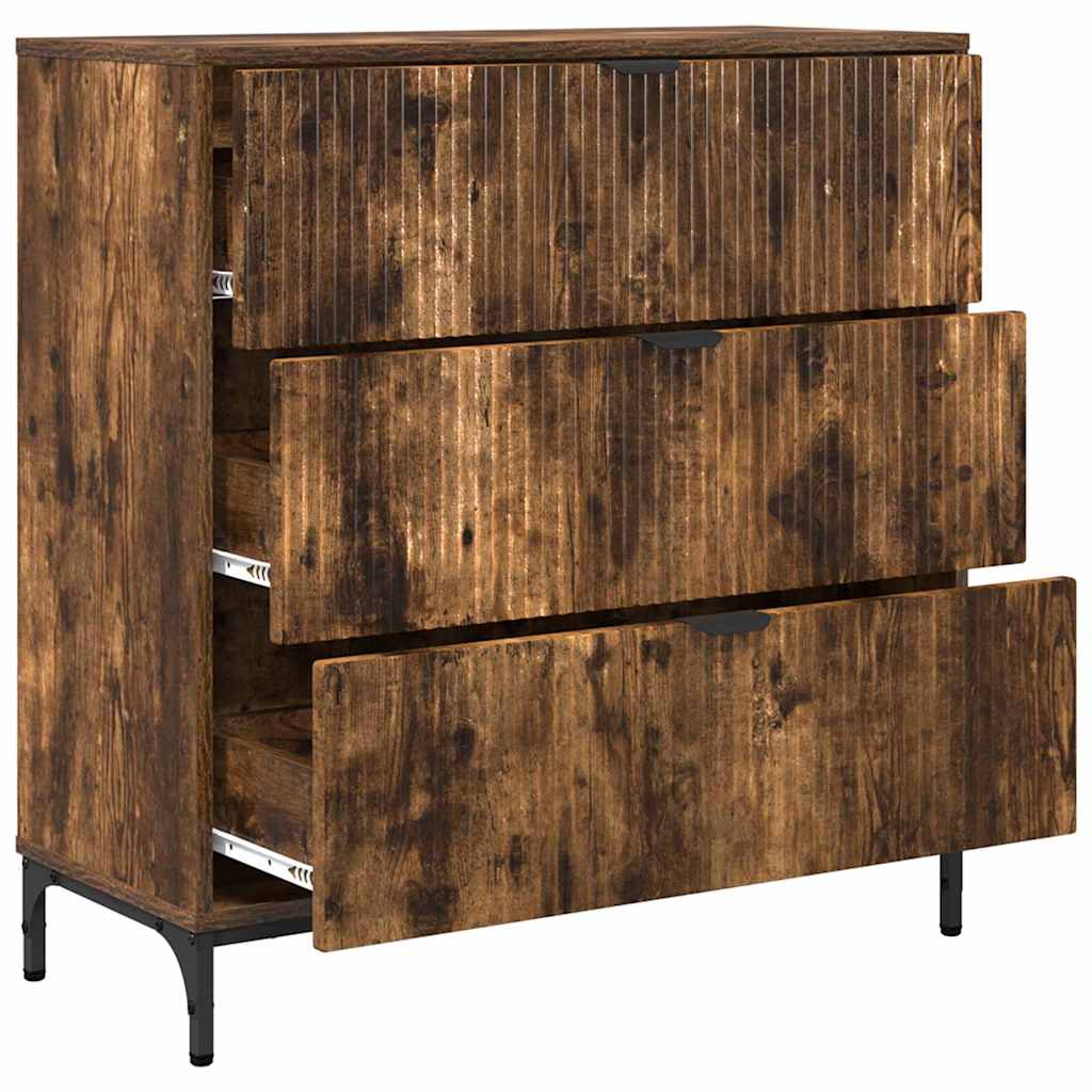 Credenza Rovere fumo 79.5 x 33 x 82 cm Legno multistrato