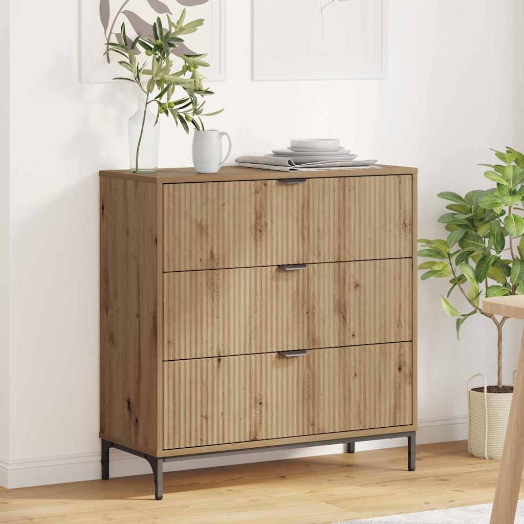Credenza rovere artigianale 79.5 x 33 x 82 cm Legno multistrato