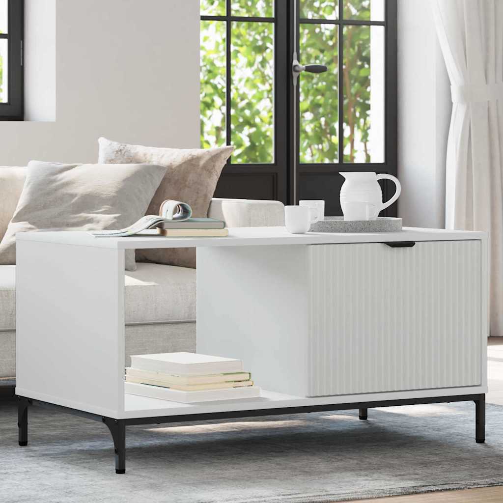 Tavolino da salotto Bianco 90 x 49 x 46 cm Legno multistrato | homemem39
