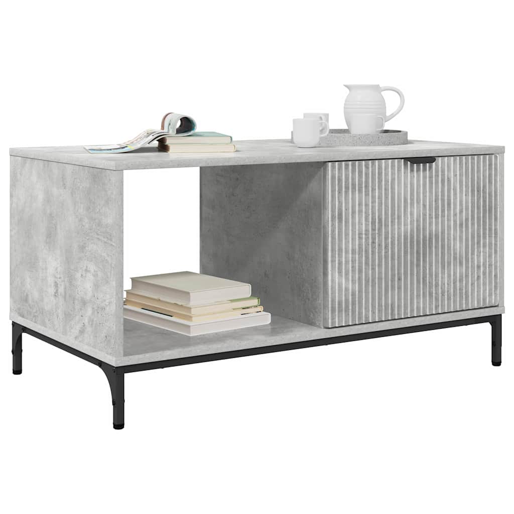 Tavolino da salotto con cassetto Grigio cemento 90 x 49 x 46 cm | homemem39