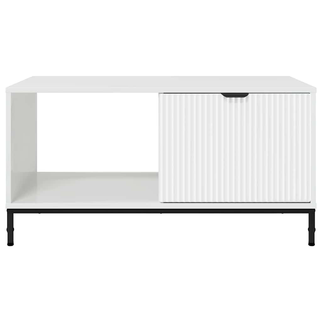 Tavolino da salotto con cassetto Bianco Lucido 90 x 49 x 46 cm | homemem39
