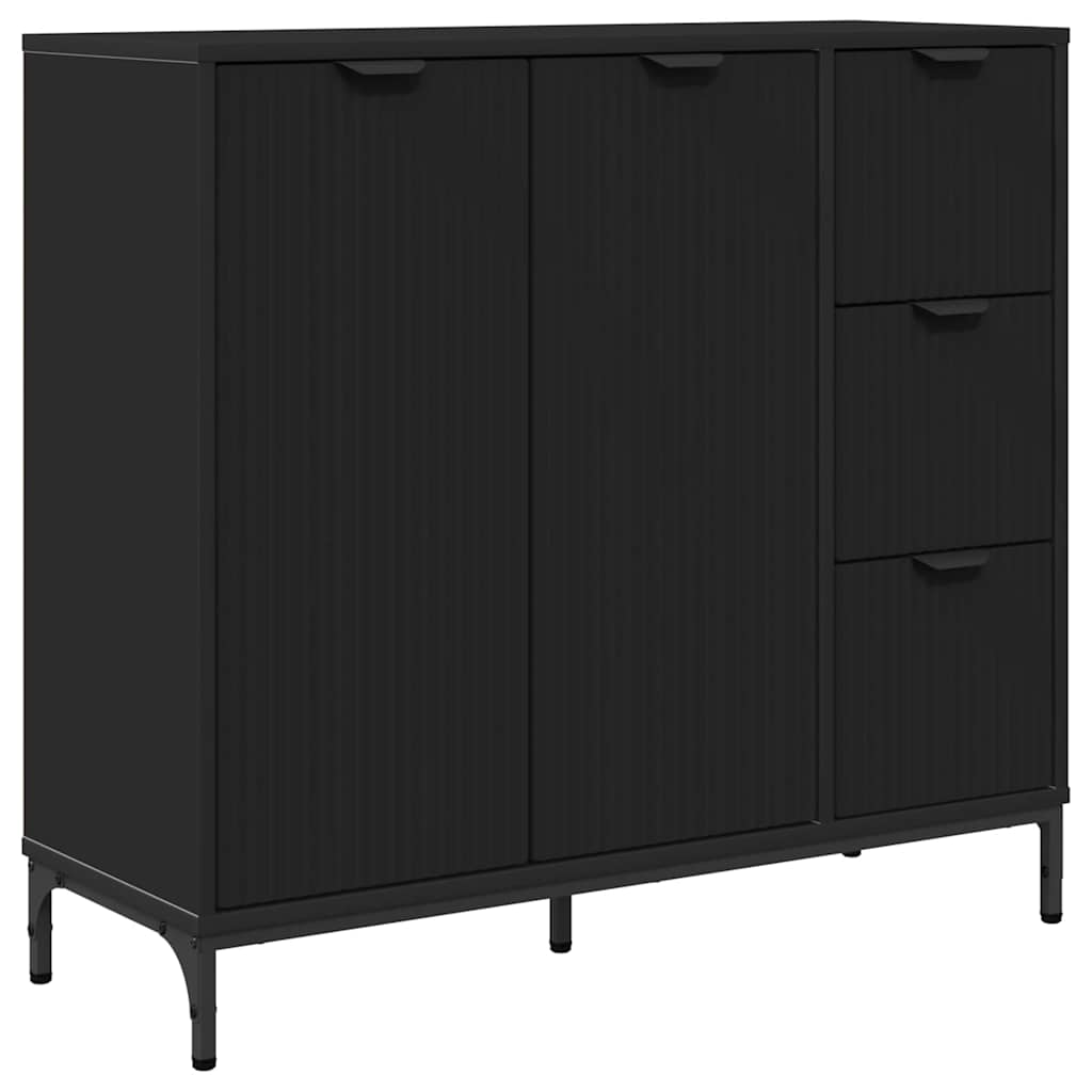 Credenza con cassetto Nero 89.5 x 33 x 82 cm Legno multistrato