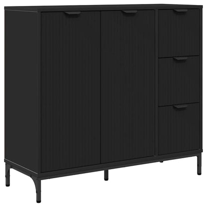 Credenza con cassetto Nero 89.5 x 33 x 82 cm Legno multistrato