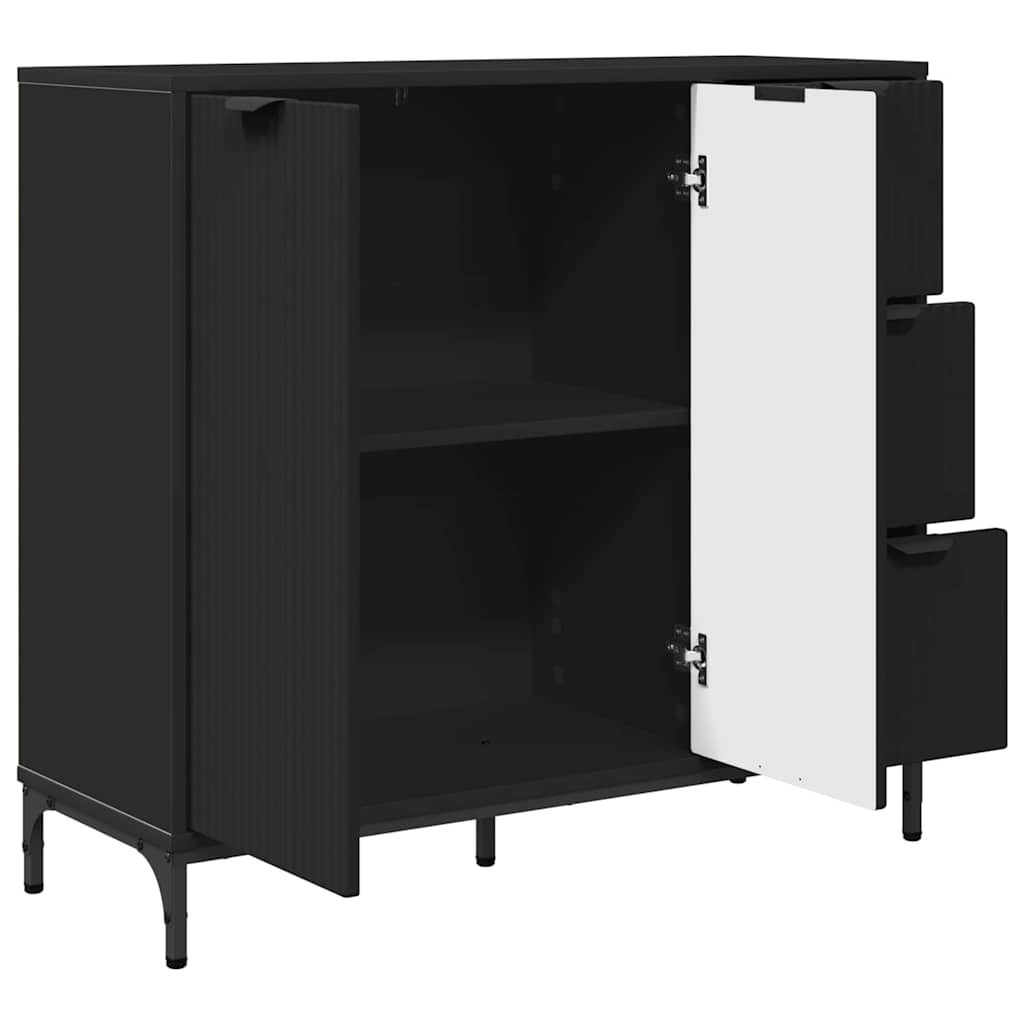 Credenza con cassetto Nero 89.5 x 33 x 82 cm Legno multistrato