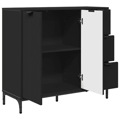 Credenza con cassetto Nero 89.5 x 33 x 82 cm Legno multistrato
