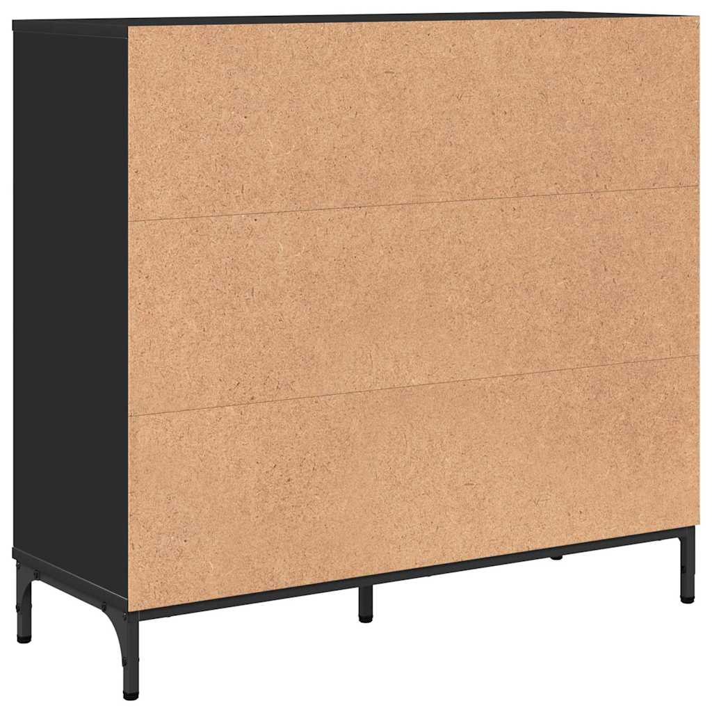 Credenza con cassetto Nero 89.5 x 33 x 82 cm Legno multistrato