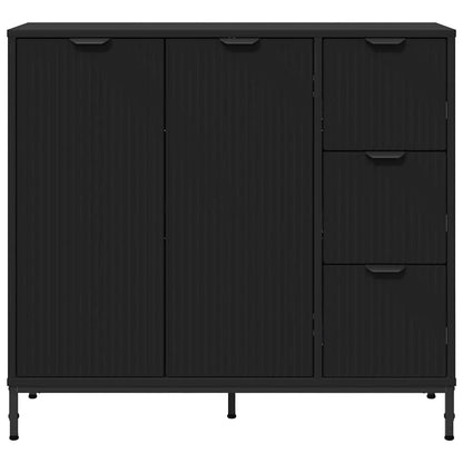 Credenza con cassetto Nero 89.5 x 33 x 82 cm Legno multistrato