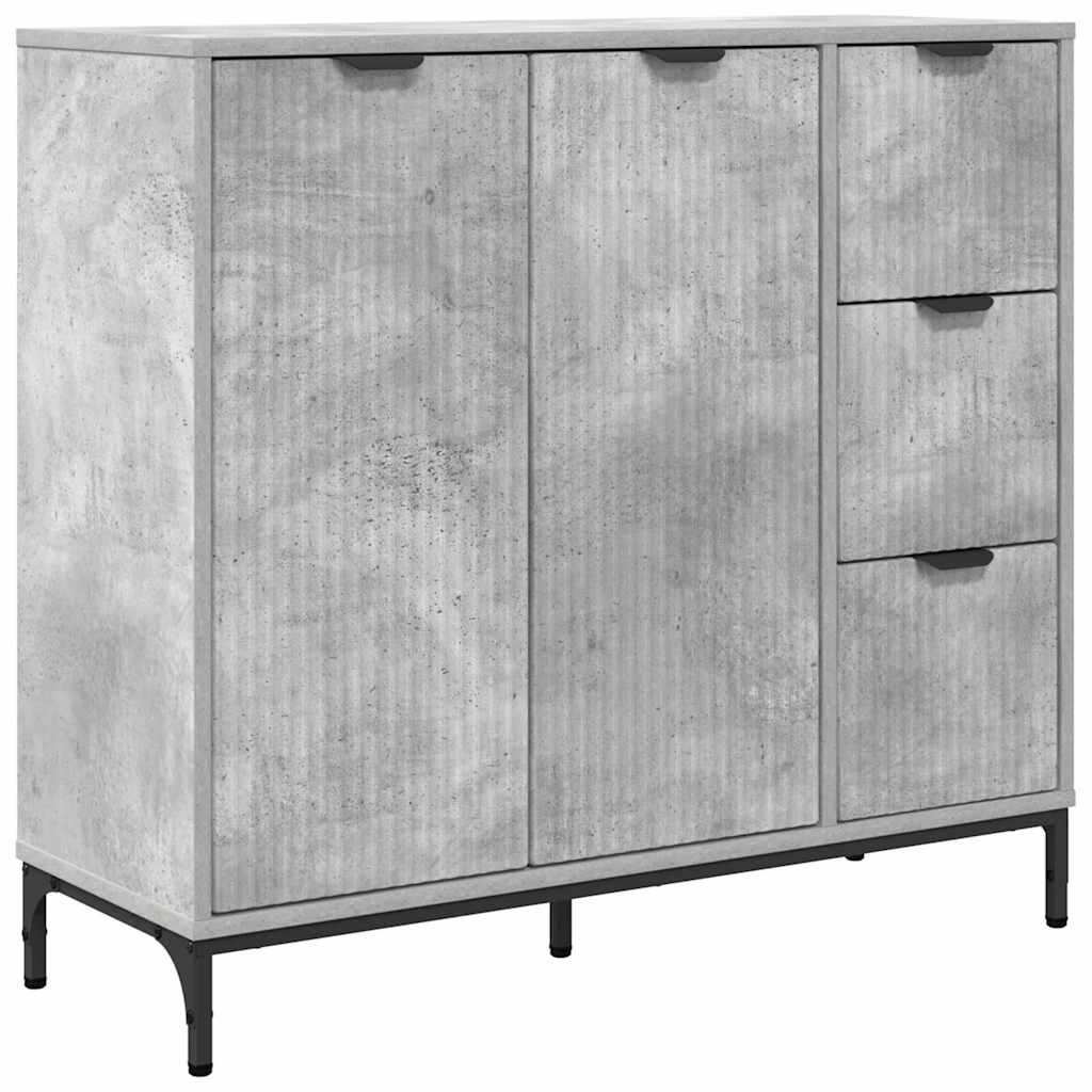 Credenza Grigio cemento 89.5 x 33 x 82 cm Legno multistrato