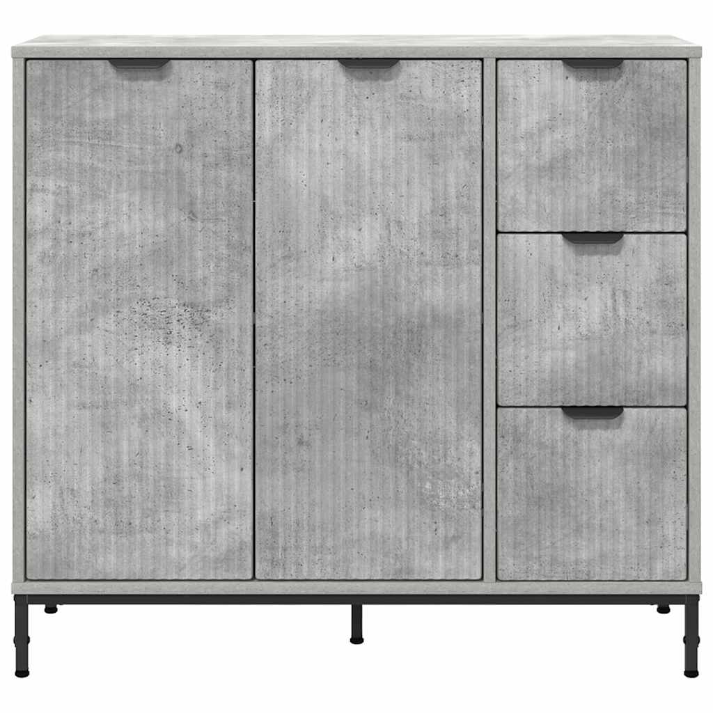 Credenza Grigio cemento 89.5 x 33 x 82 cm Legno multistrato