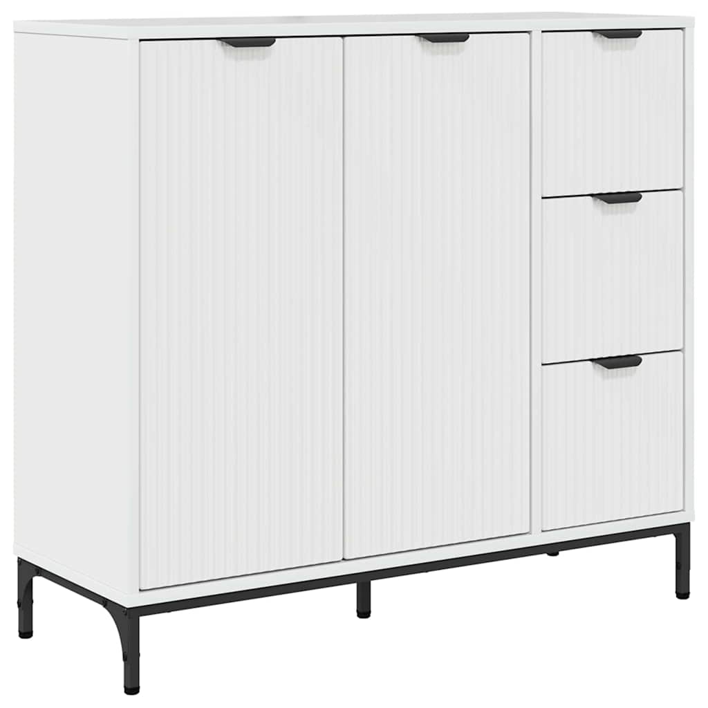 Credenza Bianco lucido 89.5 x 33 x 82 cm Legno multistrato