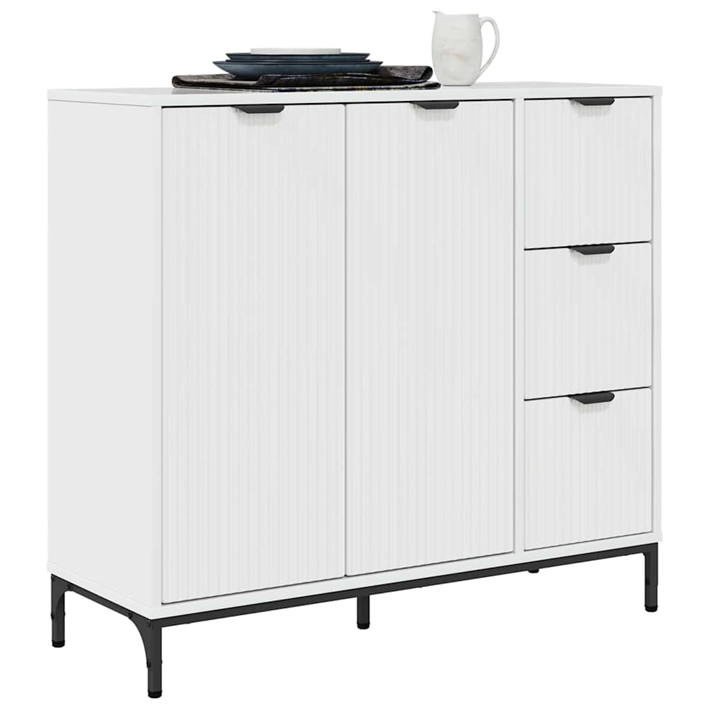 Credenza Bianco lucido 89.5 x 33 x 82 cm Legno multistrato